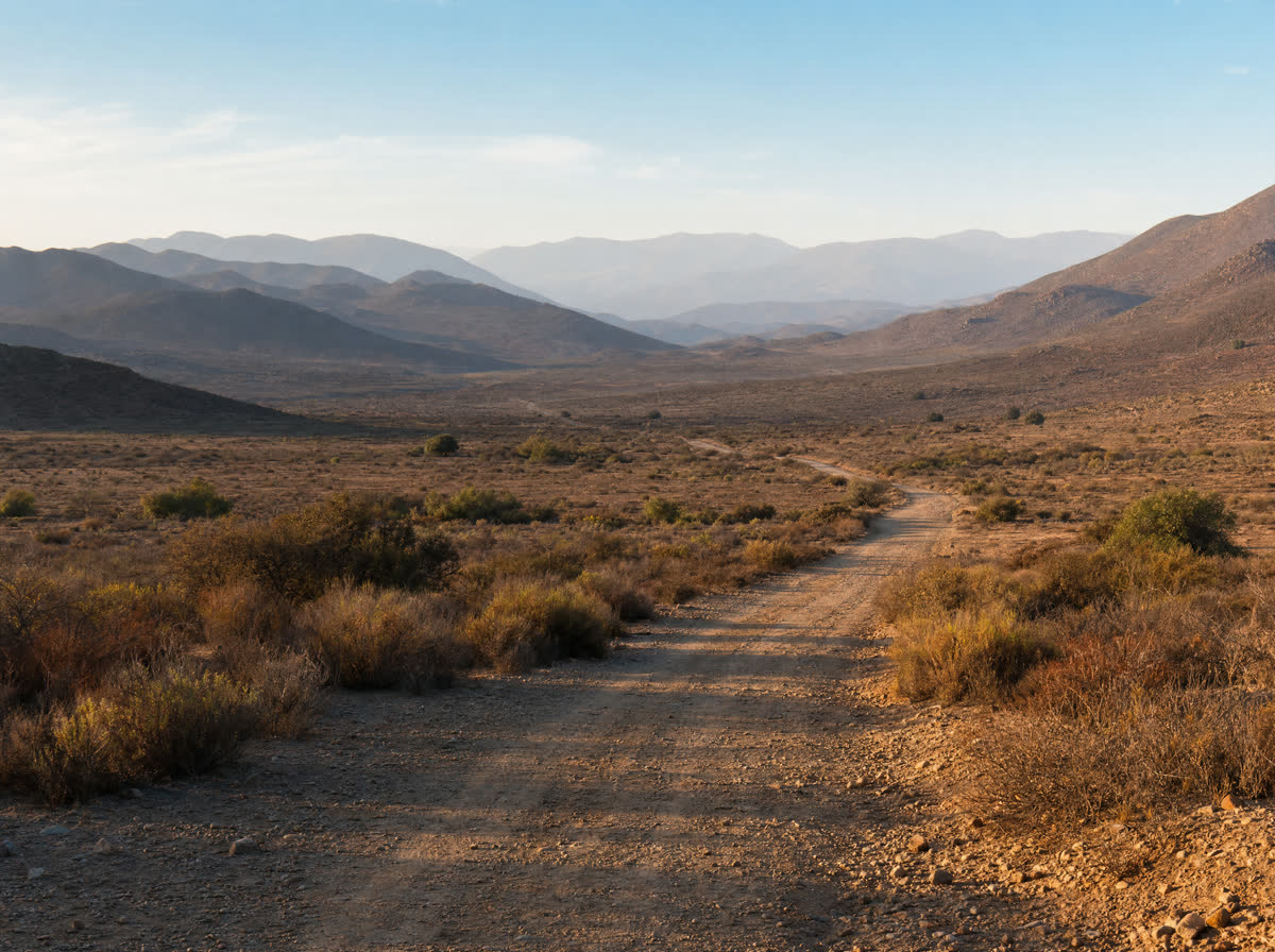 Paisaje árido con cordillera, característico de la Región de Coquimbo